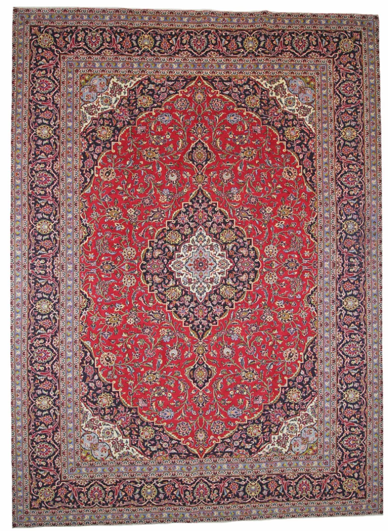 Keshan Teppich 399 x 291 cm, 150.000-300.000 Knoten, handgeknüpft