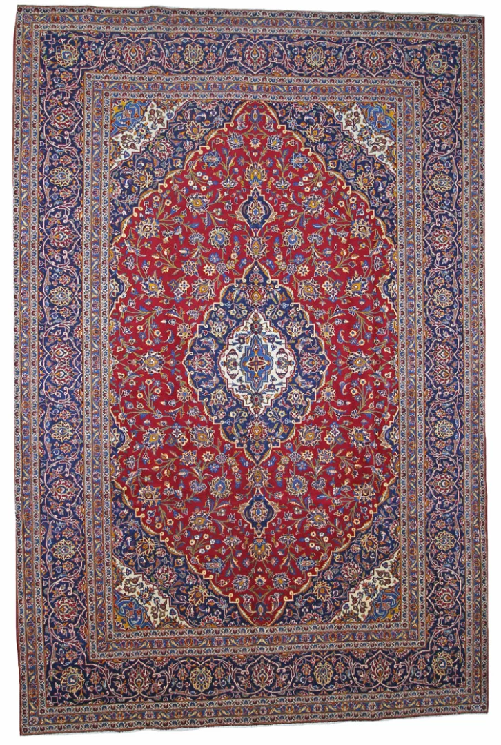 Keshan Orientteppich 405 x 269 cm, 150.000-300.000 Knoten, handgeknüpft