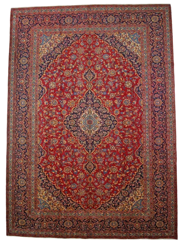 Keshan Orientteppich 407 x 294 cm, 150.000-300000 Knoten, handgeknüpft