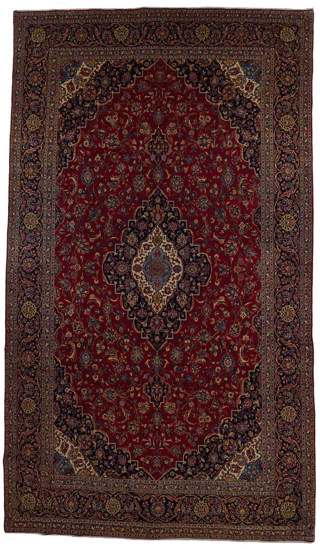 Keshan Orientteppich 412 x 239 cm, 150.000-300.000 Knoten, handgeknüpft