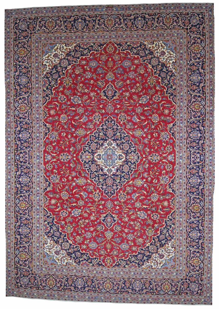 Keshan Orientteppich 414 x 293 cm, 150.000 Knoten, handgeknüpft