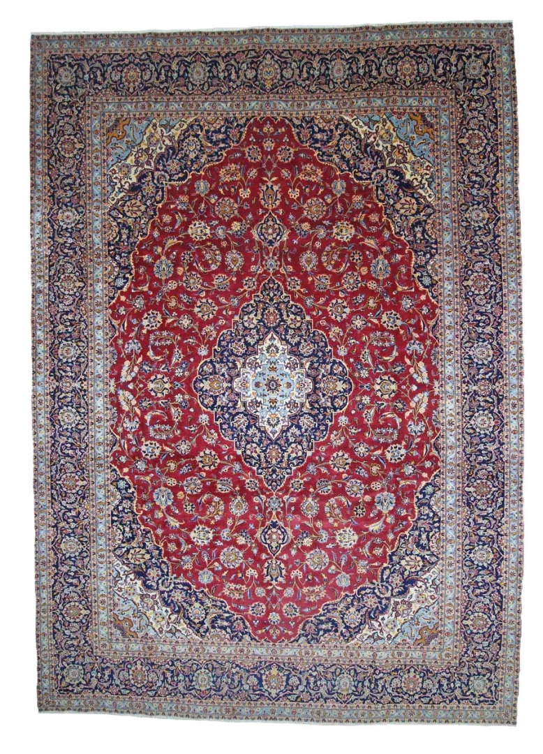 Keshan Orientteppich 426 x 301 cm, 150.000 Knoten, handgeknüpft