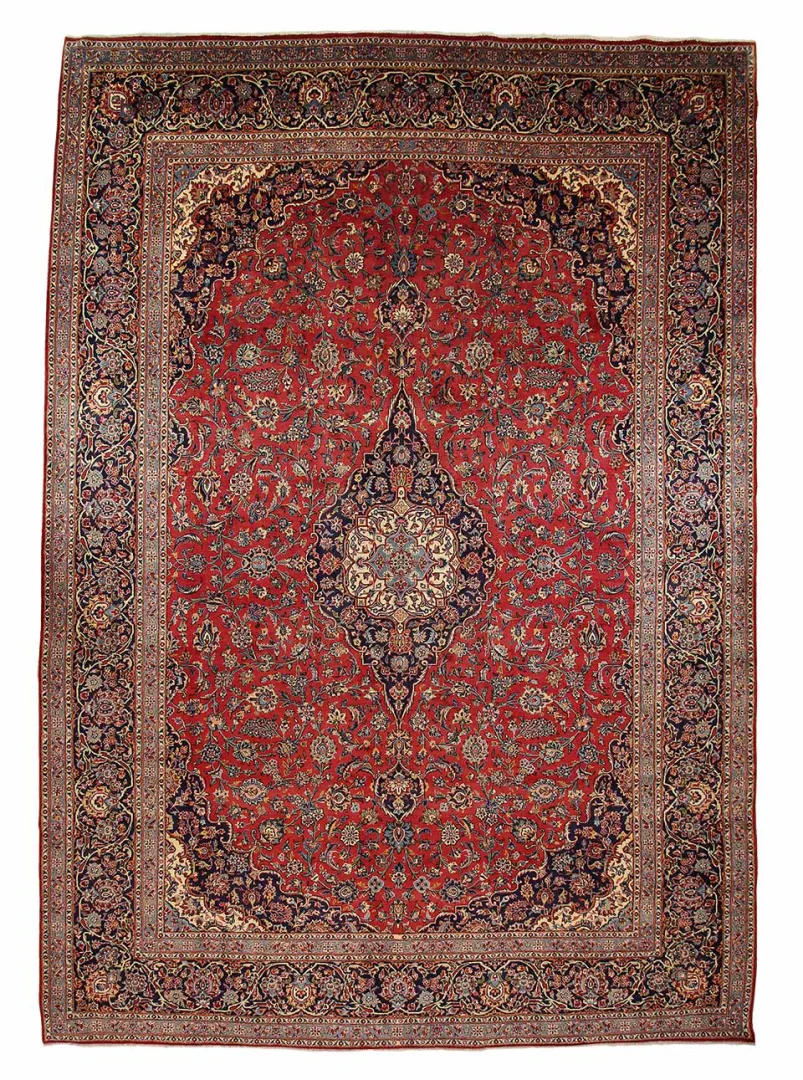 Keshan Orientteppich 427 x 303 cm, 300.000 Knoten, handgeknüpft