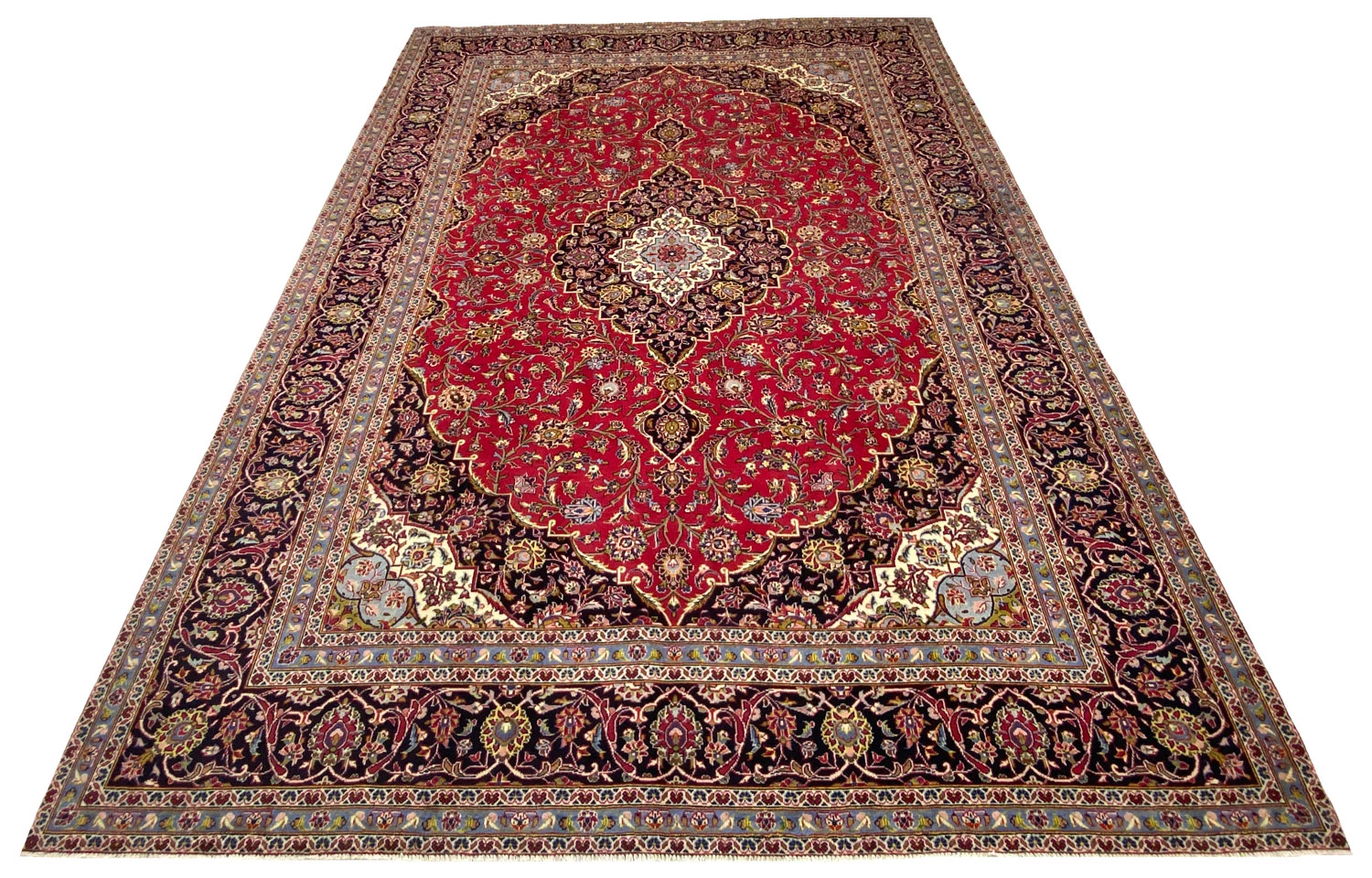 Keshan Teppich 399 x 291 cm, 150.000-300.000 Knoten, handgeknüpft