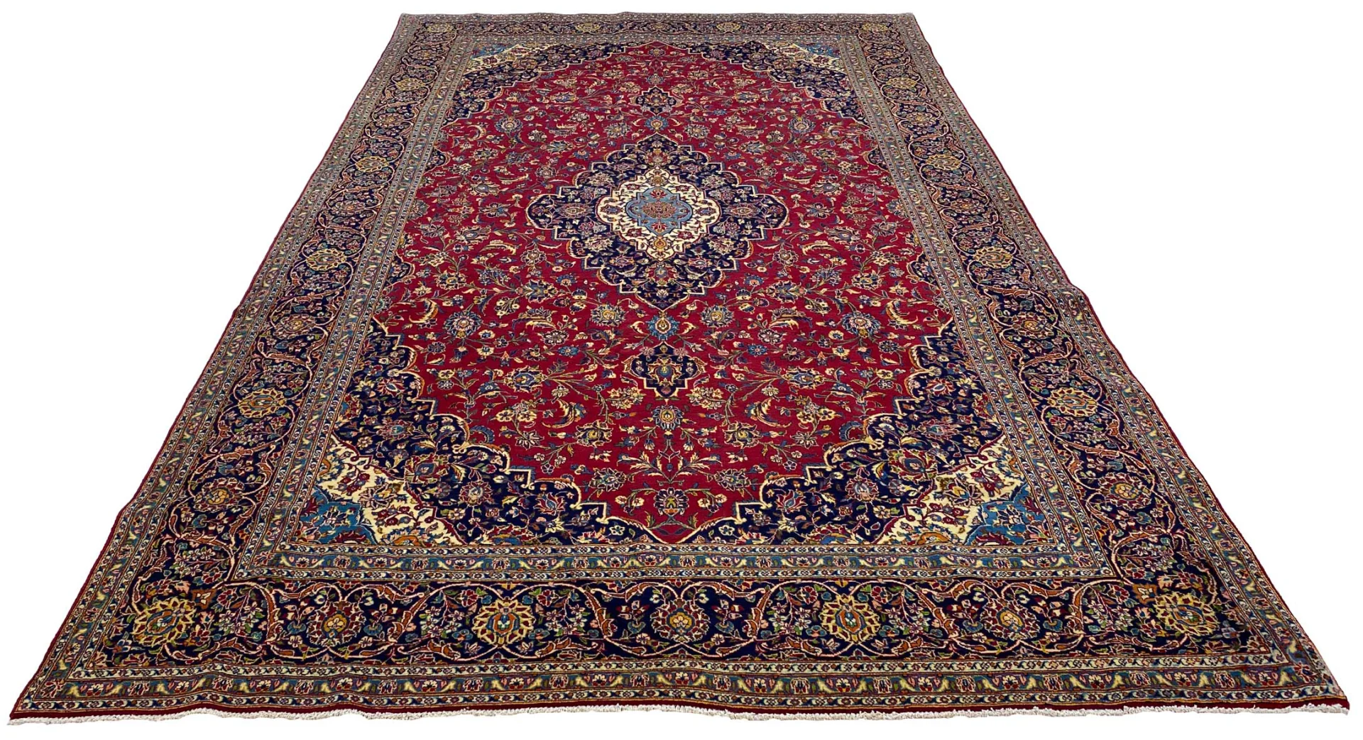 Keshan Orientteppich 412 x 239 cm, 150.000-300.000 Knoten, handgeknüpft