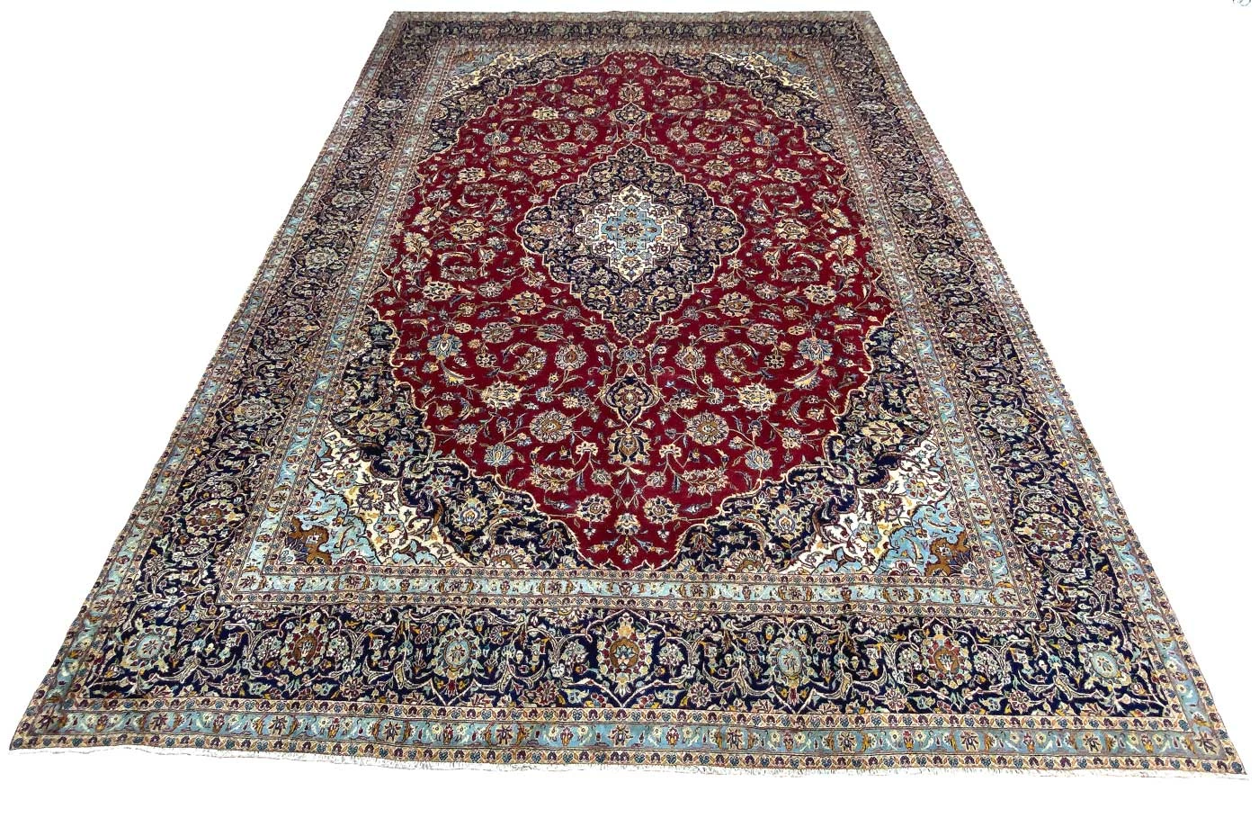 Keshan Orientteppich 426 x 301 cm, 150.000 Knoten, handgeknüpft