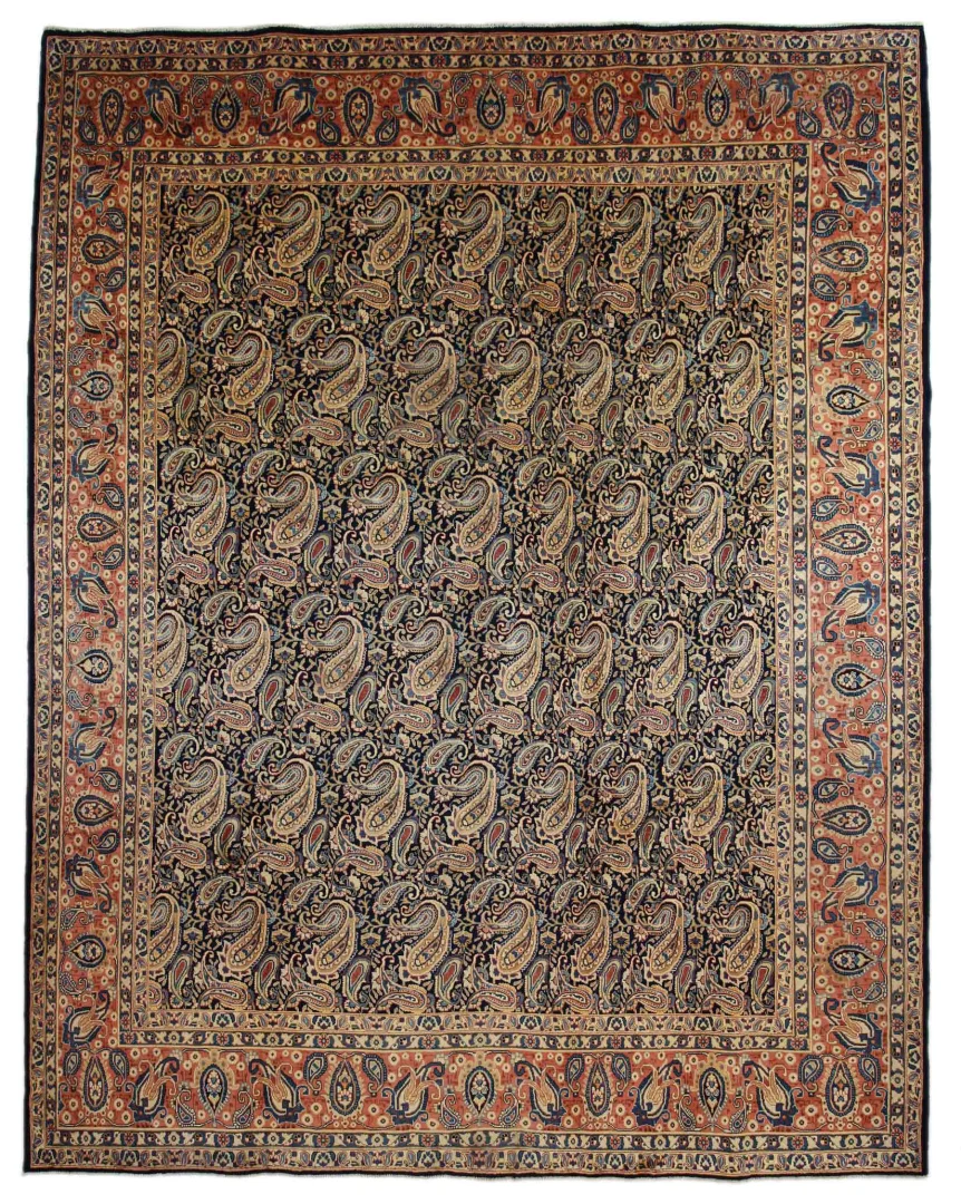 Nadjafabad Orientteppich 376 x 295 cm, floral, 100.000 Knoten, handgeknüpft