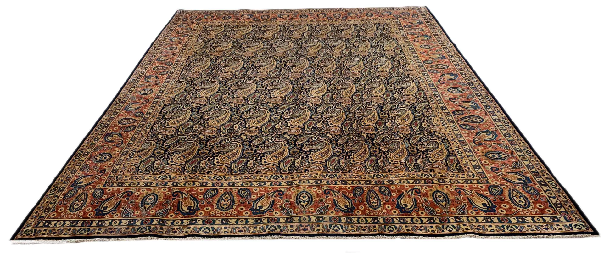 Nadjafabad Orientteppich 376 x 295 cm, floral, 100.000 Knoten, handgeknüpft