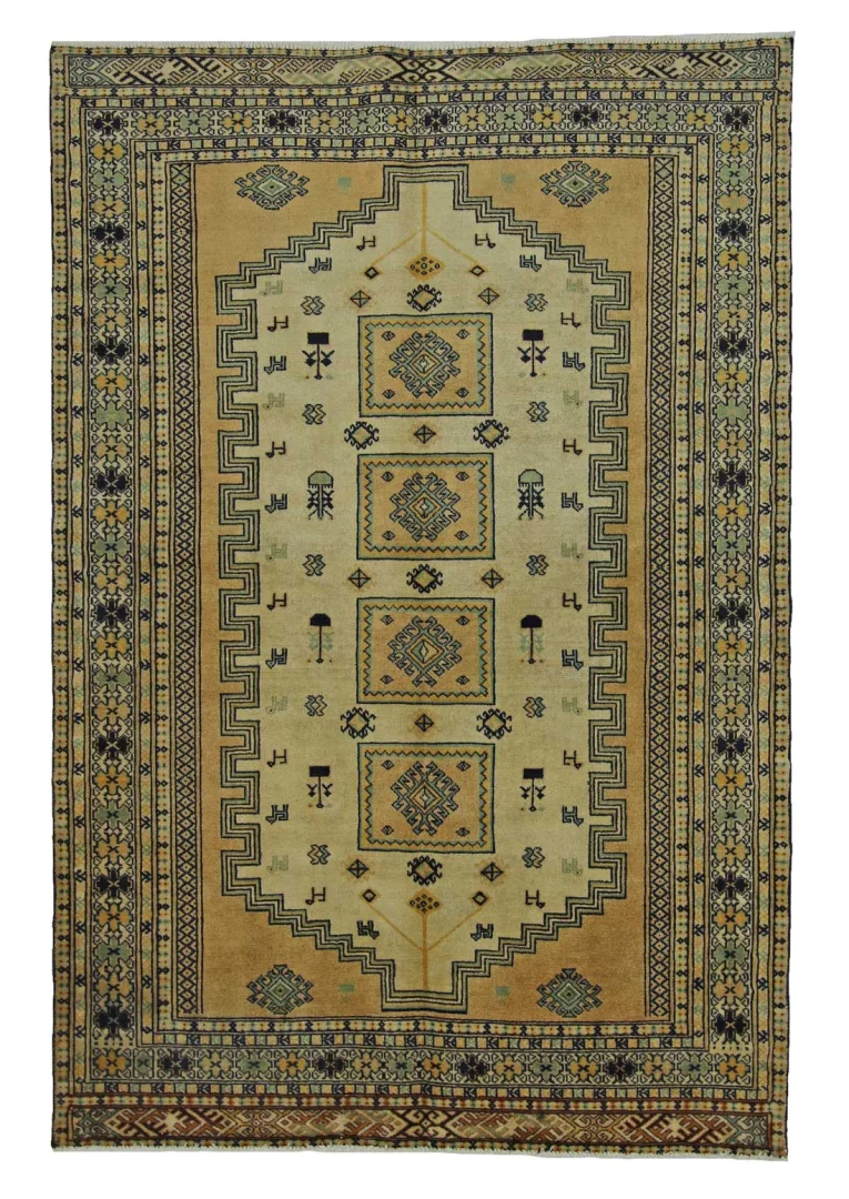 Turkman Teppich 195 x 131 cm, 200.000 Knoten, handgeknüpft