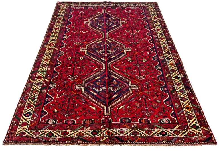 Shiraz Orientteppich 298 x 209 cm, handgeknüpft, geometrische Muster