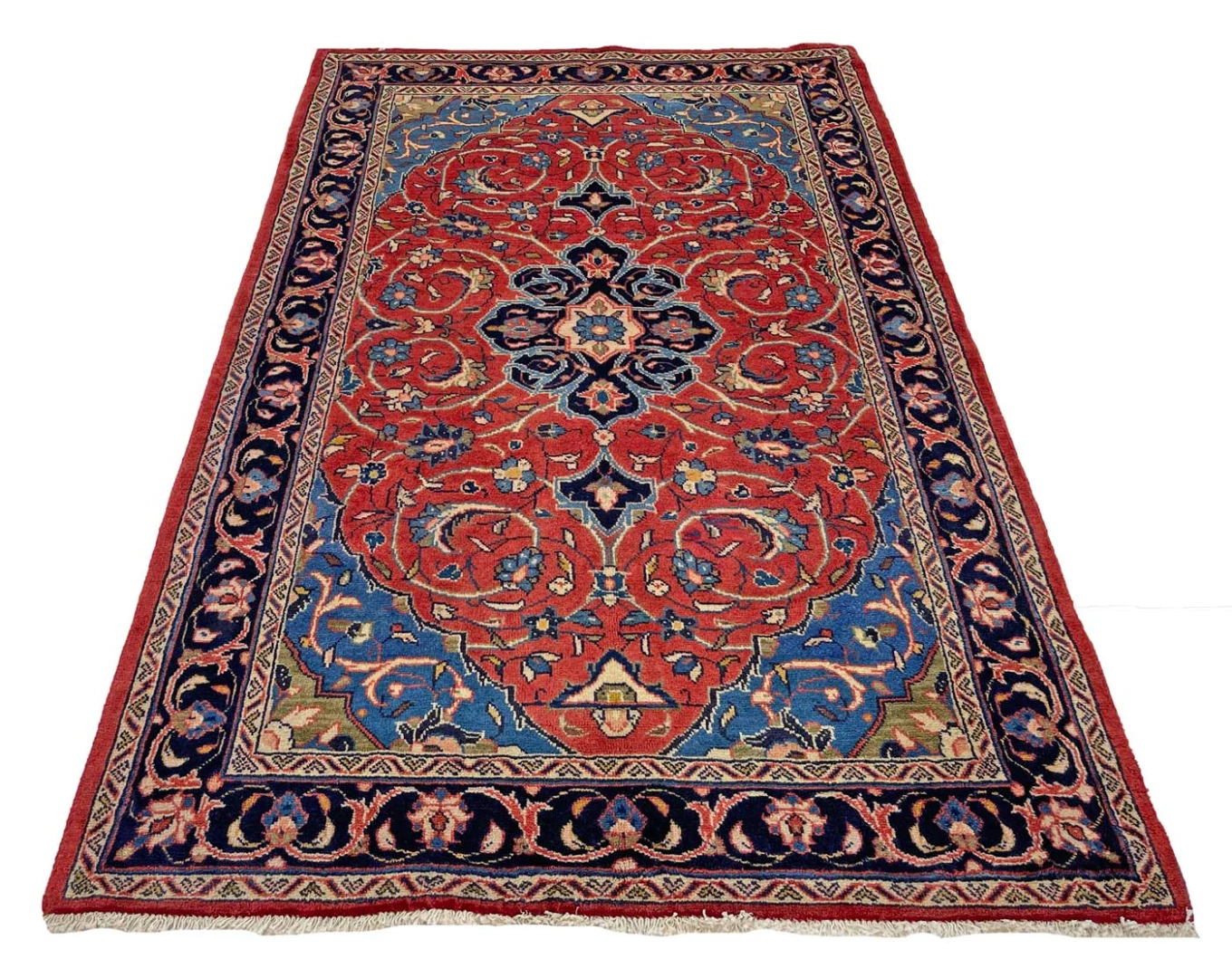 Orientteppich Mahal 212 x 134 cm, rot, 100-200.000 Knoten, handgeknüpft