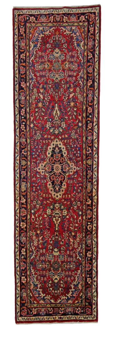 Mahal Orientteppich 313 x 86 cm, rot, handgeknüpft, 350.000 Knoten/m²