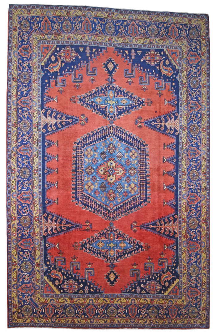 Sarough Orientteppich 416 x 264 cm, florales Design, handgeknüpft