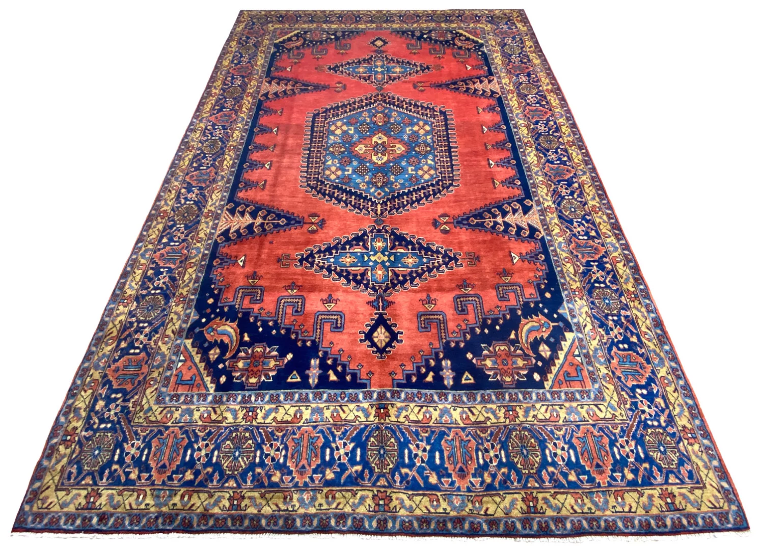 Sarough Orientteppich 416 x 264 cm, florales Design, handgeknüpft