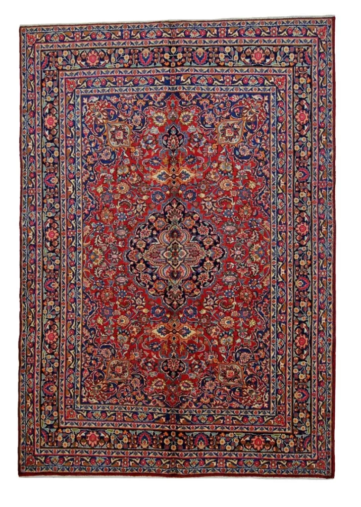 Maschhad Orientteppich 290 x 201 cm blumig, handgeknüpft