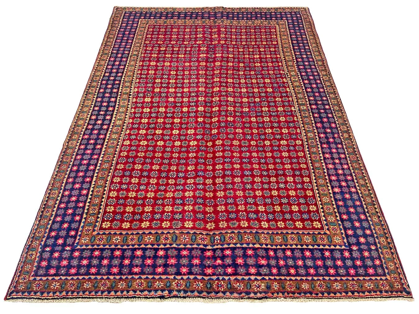 Maschhad Teppich 292 x 196 cm, floral, 250.000 Knoten, handgeknüpft