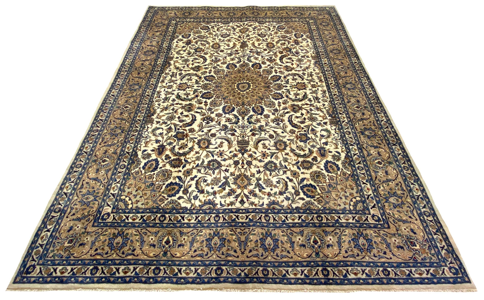 Maschhad Perserteppich 330 x 247 cm, floral, 250.000 Knoten, handgeknüpft