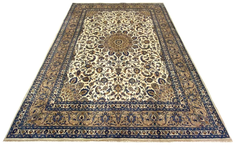 Maschhad Teppich 352 x 256 cm rot floral, handgeknüpft, Perserteppich