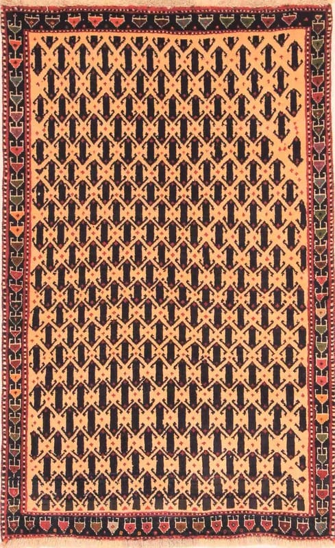 Abadeh Teppich 144x90 cm, handgeknüpft, Wolle, weiß-beige, 160.000 K/m²