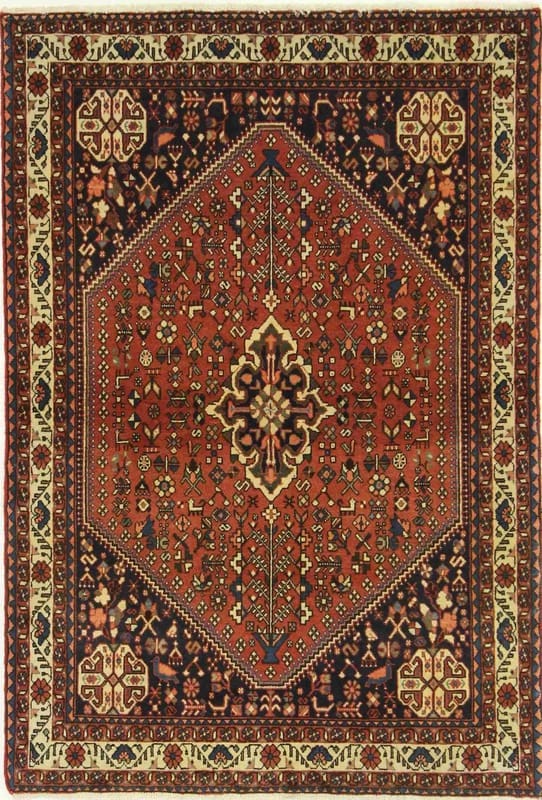Orientteppich Abadeh 157x106 cm, kräftige Sechsecke, handgeknüpft