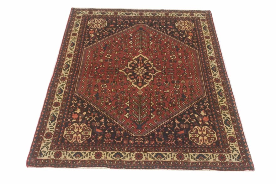 Orientteppich Abadeh 157x106 cm, kräftige Sechsecke, handgeknüpft