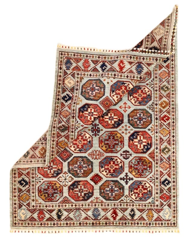Orientteppich 206x159 cm – Handgeknüpft, orientalisches Design, Wolle