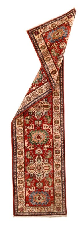 Handgefertigter Kazak Teppich 301x75 cm – Traditionell, Wolle, Orientteppich
