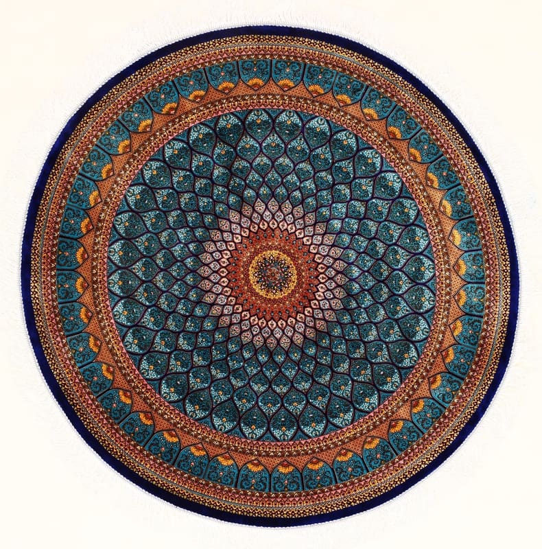 QomDesign Teppich 202x201 cm – Handgeknüpft, Orientalisches Muster