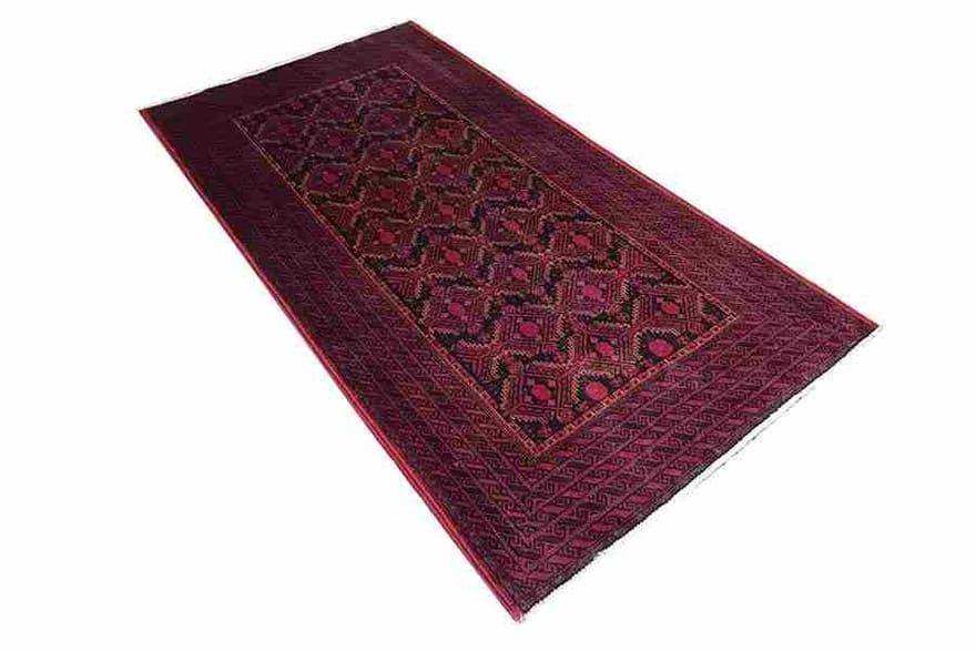 Belutsch Teppich 200x98 cm - Geometrische Eleganz, handgeknüpft