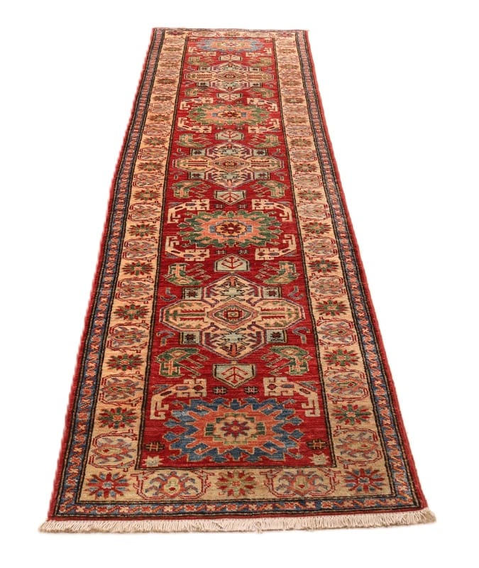 Handgefertigter Kazak Teppich 301x75 cm – Traditionell, Wolle, Orientteppich