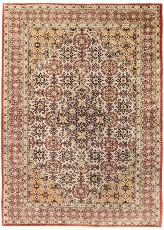 Ghom Seidenteppich 150x106 cm, handgeknüpft, luxuriös & hochwertig