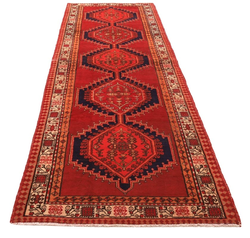 Handgeknüpfter Ardebil Teppich 314x125 cm – Roter Orientteppich