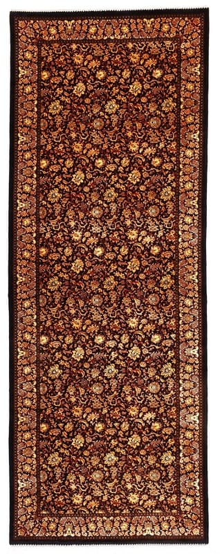 Ghom Rose Teppich 202x71 cm, Viskose, elegant, Perserteppich