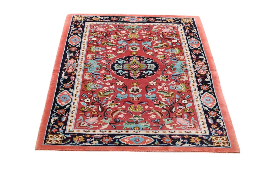 Kashmir Kunst Teppich 157x97 cm, feine Seide, handgeknüpft