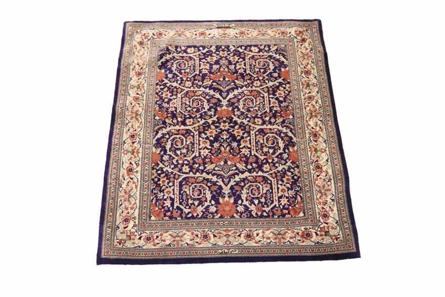 Ghom Seidenteppich 117x82 cm - Luxus handgeknüpft Orientteppich