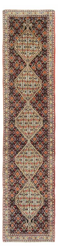 Handgeknüpfter Senneh Perserteppich 248x57 cm - Wolle, geometrisch