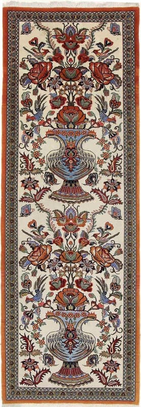 Ghom Kork Teppich 212x76 cm, Seide, handgeknüpft, Orientteppich