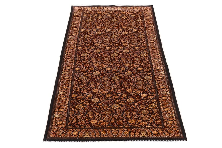 Ghom Rose Teppich 202x71 cm, Viskose, elegant, Perserteppich