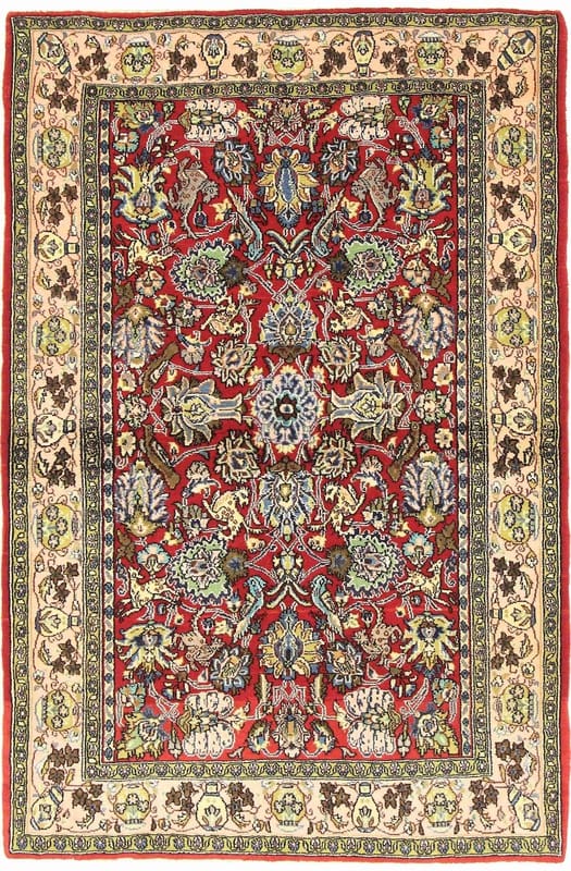 Luxuriöser Ghom Teppich 167x101 Seide handgeknüpft Orientteppich