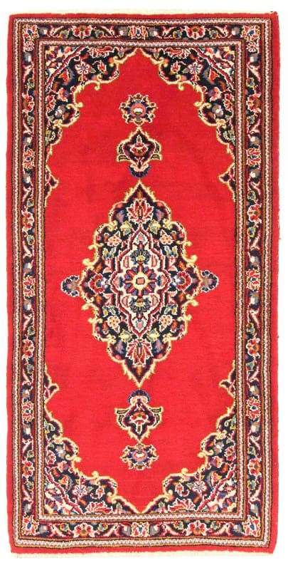 Orientteppich Keshan 131x65 cm - klassisches Medaillon, handgeknüpft