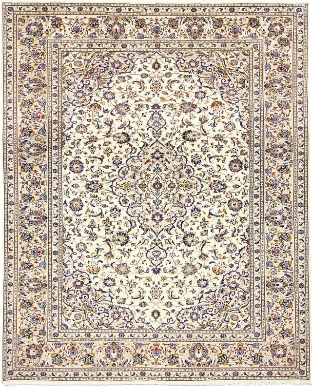 Kashan Teppich 312x254 cm - klassisches Medaillon, handgeknüpft, Perserteppich