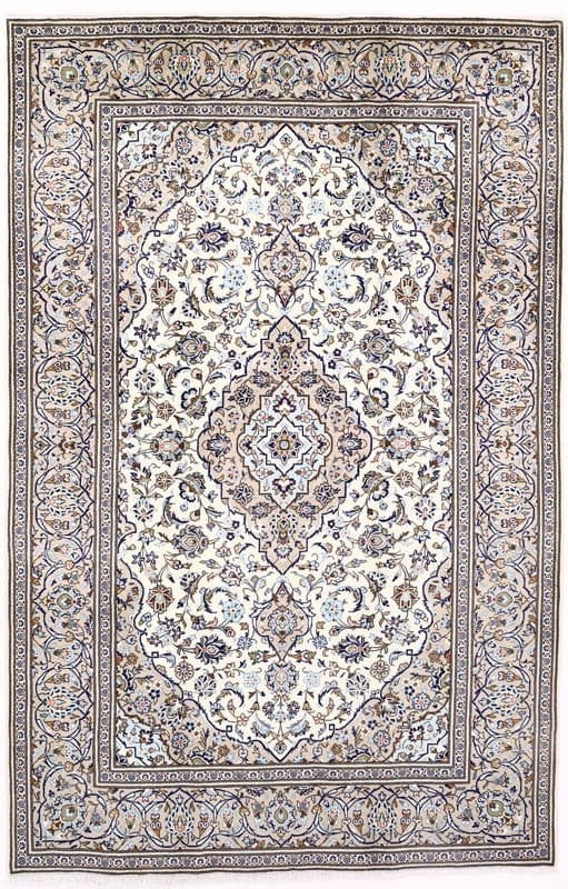 KESHAN Orientteppich 302x198 cm, klassisches Medaillon, handgeknüpft