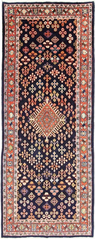 Joshaghan Teppich 317x121 cm, klassisches Medaillon, handgeknüpft