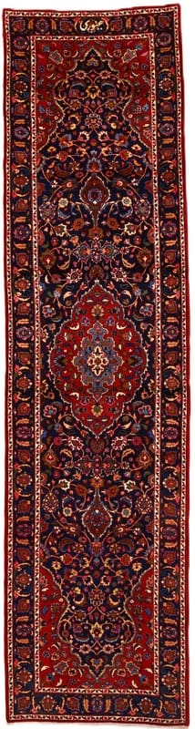 Eleganter Mashad Teppich 400x109 cm, handgeknüpft – Orientteppich