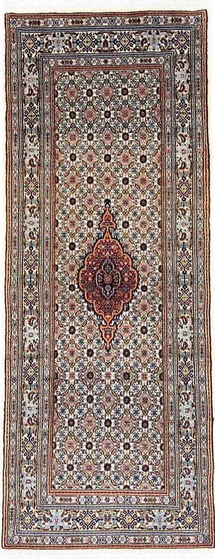 Moud Teppich 202x77 cm Medaillon Muster Perserteppich handgeknüpft