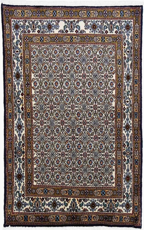 Moud Teppich 152x95 cm Medaillon-Muster Perserteppich handgeknüpft