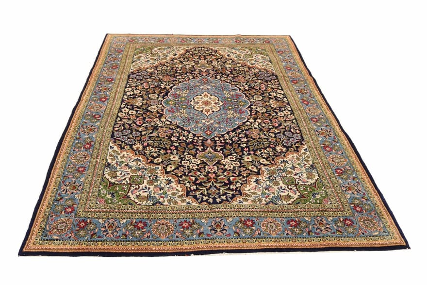 Ghom Teppich 356x224 cm - Eleganter Seidenteppich, handgeknüpft