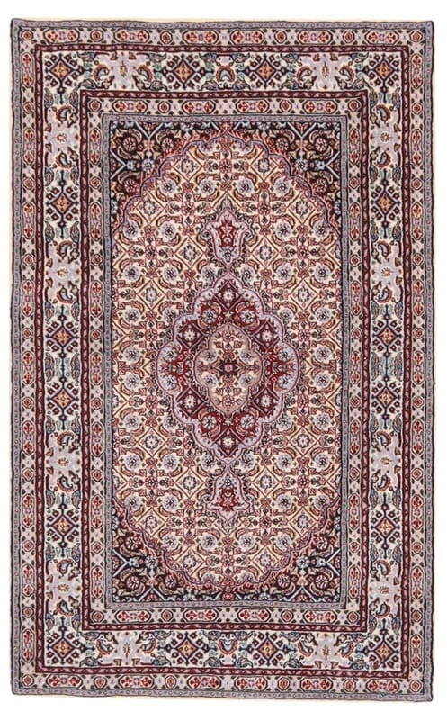 Moud Orientteppich 130x83 cm, Medaillon-Muster, handgeknüpft
