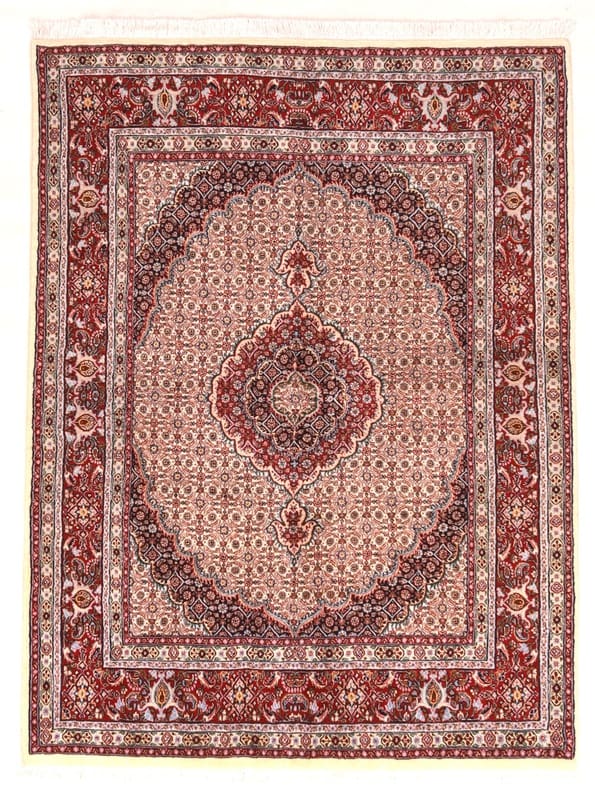 Moud Orientteppich 195x145 cm Medaillon-Muster handgeknüpft