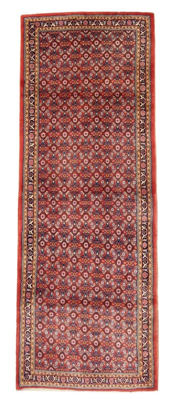 Orientteppich Sarouk 299x110 cm, geometrisches Design, handgeknüpft